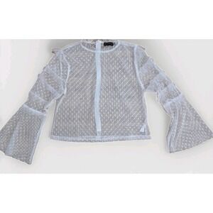 Pretty Little‎ Thing Sheer Polka dot Blouse Bloggers Small US 8